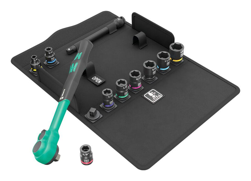 WERA 05005531001 Socket Set, 3/8" Drive, Zyklop Series, 11 Pieces
