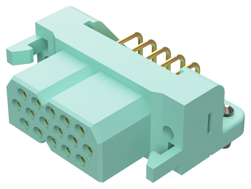 POSITRONIC DF16F4BN/AA RECT PWR CONN, R/A RCPT, 16POS, 3R0W/PCB