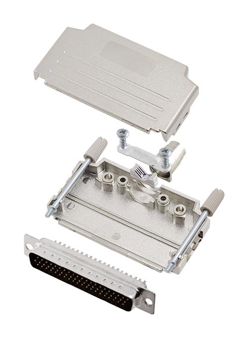 AMPHENOL COMMUNICATIONS SOLUTIONS L17DPPK37-M+L717HDC62P D Sub Connector, With Backshell, HD62, High Density, Plug, DPPK-M, 62 Contacts, DC, Solder Cup