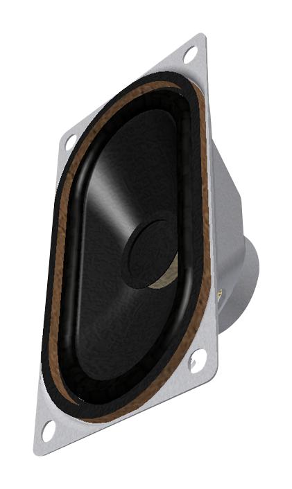 PUI AUDIO AS07104PO-WR-R Speaker, 100 Hz to 20 kHz, 4 ohm, 5 W, 86 dBA, Oval with Rectangular Frame, Panel Mount