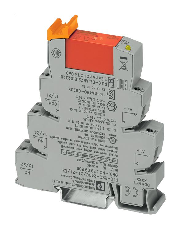 PHOENIX CONTACT 2909509 Power Relay, DPDT, 24 VDC, 6 A, PLC-RSC, DIN Rail