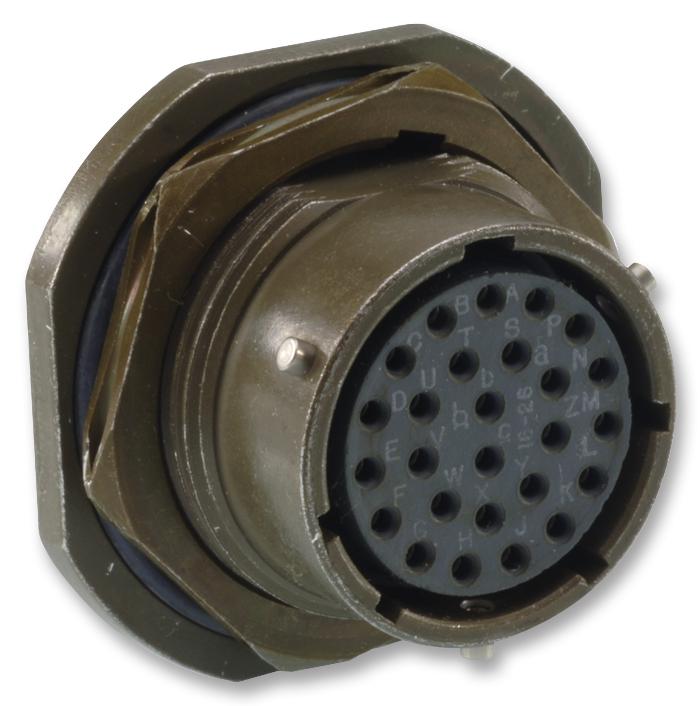 ITT CANNON KPSE07A12-10S Circular Connector, KPS Series, MIL-DTL-26482 Series I, Jam Nut Receptacle, 10 Contacts