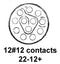 CINCH CONNECTIVITY SOLUTIONS BACC63BP22C12S6 Circular Connector, BACC Series, MIL-DTL-26500 Series, Straight Plug, 12 Contacts, Crimp Socket