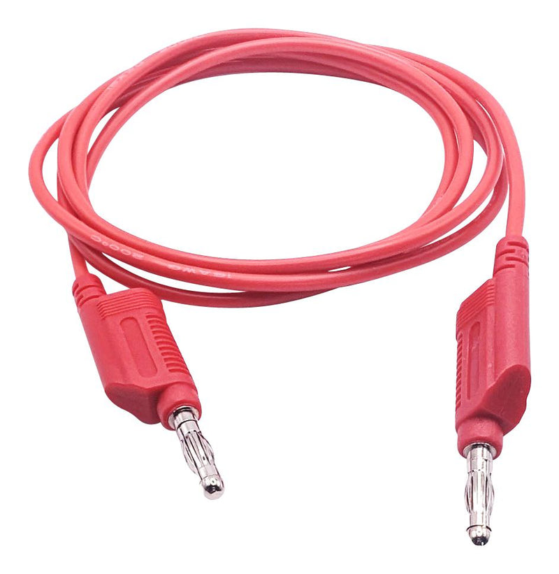MUELLER ELECTRIC BU-2020SR-A-12-2 Banana Test Lead, 4mm Banana Plug, Stackable, 4mm Banana Plug, Stackable, 12 ", 305 mm, Red, 19 A