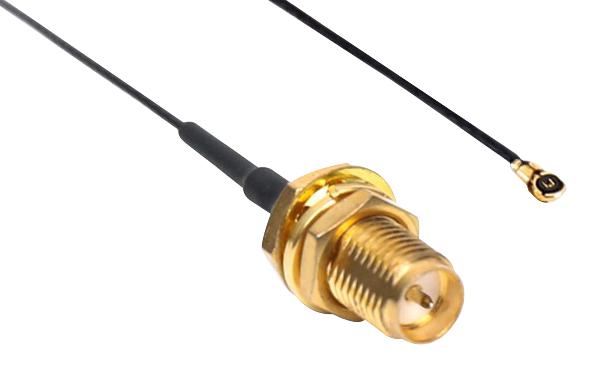 Pulse Electronics W9017BD0200 W9017BD0200 RF / Coaxial Cable Assembly SMA Bulkhead Jack to 90&deg; MHF4 Plug 0.81mm Mini 50 ohm 7.9 " New