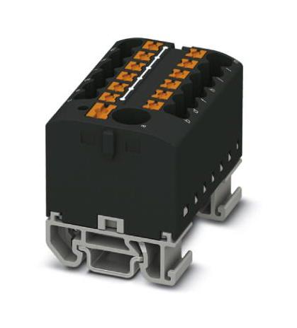 PHOENIX CONTACT 3274202 Panel Mount Barrier Terminal Block, Black, 24 A, 690 V, 13 Pole, Push In, 12 AWG