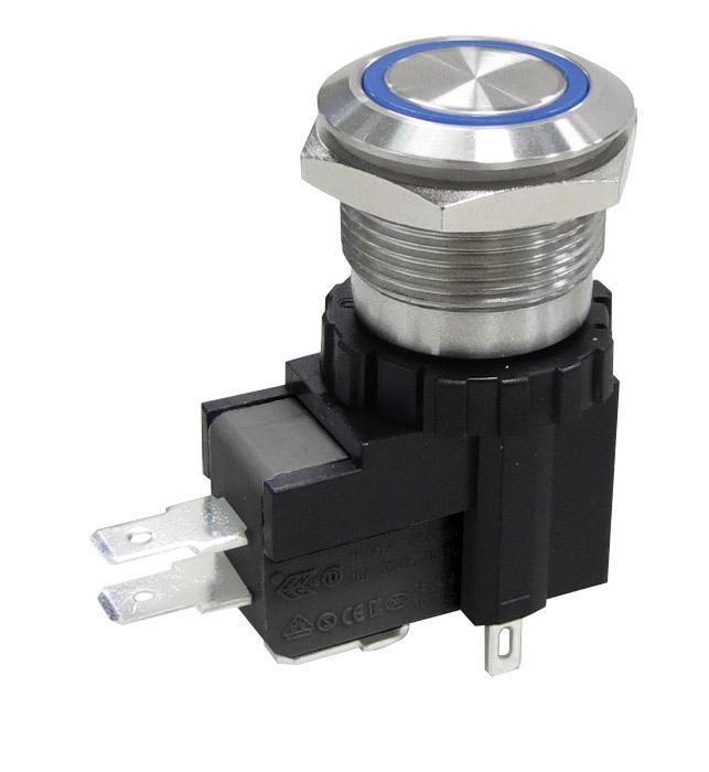 MULTICOMP PRO MPW19-A0F1E724-A3ZA Vandal Resistant Switch, 24 V LED, MP Vandal Resistant Switches Latching, 19 mm, SPDT, Latching
