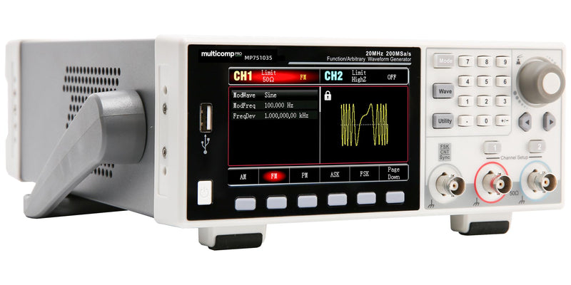 MULTICOMP PRO MP751035 Waveform Generator, Arbitrary, Function, EU, UK, 2 Channel, 20 MHz