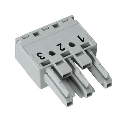 WAGO 770-243 Pluggable Terminal Block, 10 mm, 3 Ways, 20AWG to 12AWG, 4 mm&sup2;, Push In, 25 A