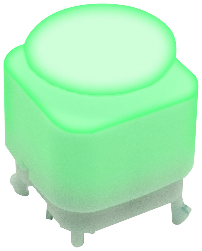 E-SWITCH PB350STRG Industrial Pushbutton Switch, 20 mA 3.2 V LED, PB350 Series, SPST-NO-DM, Momentary, Round, Green
