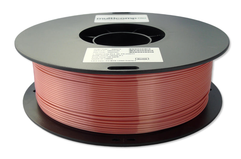 Multicomp PRO MP010753 MP010753 3D Printer Filament 1.75 mm Dia Rose Gold PLA 190 to 220 &deg;C 1 Kg