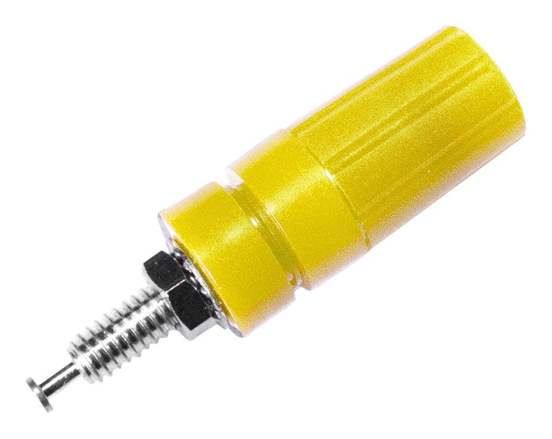 MUELLER ELECTRIC BU-P3760-4 Binding Post, BU-P3760 Series, 15 A, 2500 Vrms, Nickel Plated Contacts, Panel Mount, Yellow