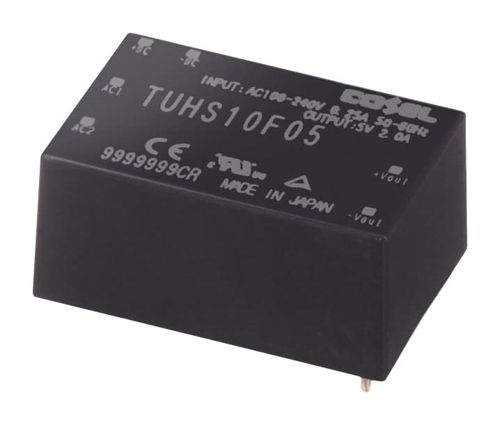 COSEL TUHS10F15 AC/DC PCB Mount Power Supply (PSU), ITE, 1 Output, 10.1 W, 15 V, 670 mA