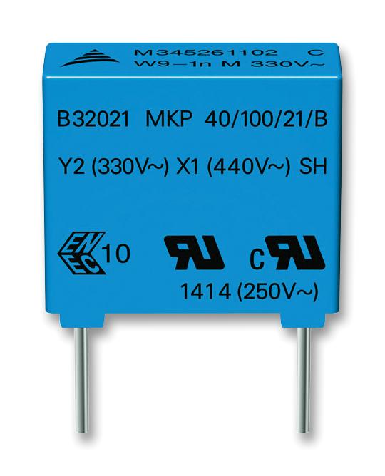 EPCOS B32023A3334M000 Safety Capacitor, Metallized PP, Radial Box - 2 Pin, 0.33 &micro;F, &plusmn; 20%, Y2, Through Hole