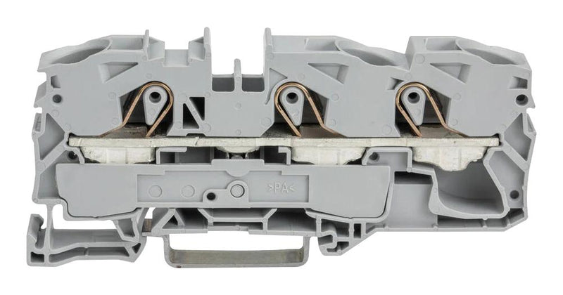 WAGO 2016-1301 DIN Rail Mount Terminal Block, 3 Ways, 20 AWG, 4 AWG, 16 mm&sup2;, Clamp, 76 A