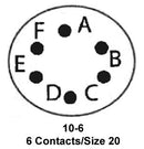 ITT CANNON KPSE06J10-6P Circular Connector, KPS Series, MIL-DTL-26482 Series I, Straight Plug, 6 Contacts, Crimp Pin
