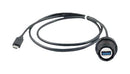 AMPHENOL SOCAPEX 31931ZN-050 USB Cable, 24Pos/9Pos, Type C Plug to Type A Receptacle, 500 mm, 19.7 ", USB 3.0