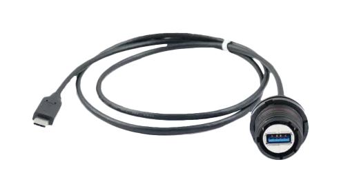 AMPHENOL SOCAPEX 31931ZN-050 USB Cable, 24Pos/9Pos, Type C Plug to Type A Receptacle, 500 mm, 19.7 ", USB 3.0