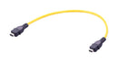 HARTING 33483131804010 Ethernet Cable, 8 Contact, Cat6a, IX Type A Plug to IX Type A Plug, Yellow, 1 m, 3.3 ft