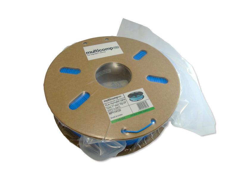 MULTICOMP PRO MP014130 3D Printer Filament, 1.75mm, PLA (Polylactide), Cyan, 1kg, 210&deg;C to 230&deg;C
