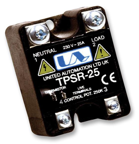UNITED AUTOMATION TPSR-25 Power Controller, CE Approved, 60 Hz, 25 A, 207 V to 253 V