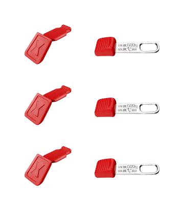 KNIPEX 00 63 06 TCR Tethered Tool & Colour Code Clip, Red, 3 Pieces