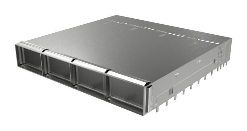 AMPHENOL COMMUNICATIONS SOLUTIONS UE62B462302021 Cage, OSFP, 1 x 4 (Ganged), Without Heat Sink, With Light Pipe, Press-Fit