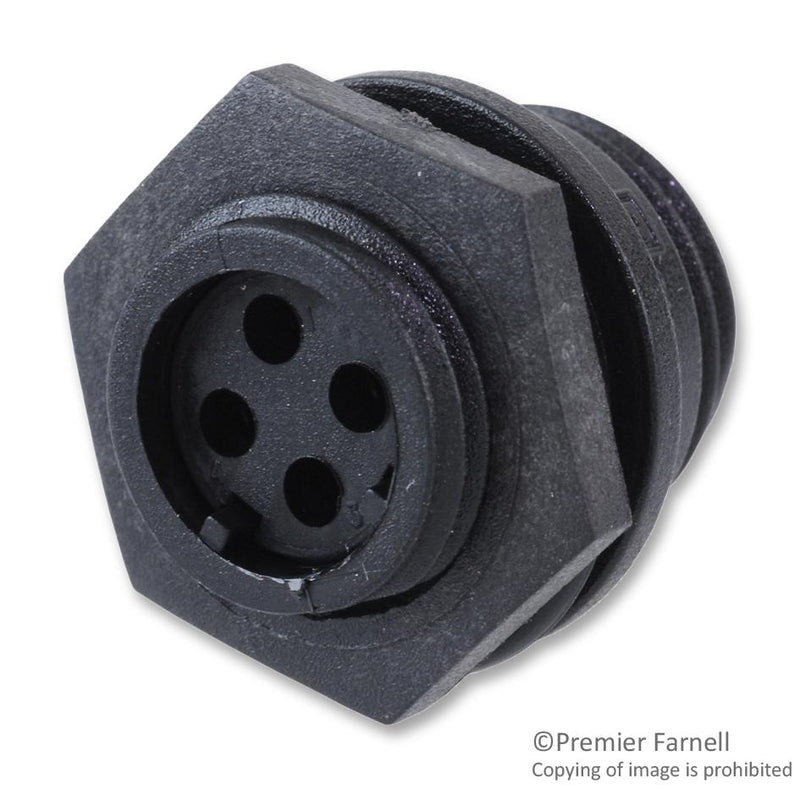 BULGIN LIMITED PX0412/04/S/4550 CIRCULAR CONNECTOR, RECEPTACLE, 4 POSITION, PANEL
