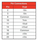 XP POWER JHM0324D15 Isolated Through Hole DC/DC Converter, Medical, DIP, 2:1, 3 W, 2 Output, 15 V