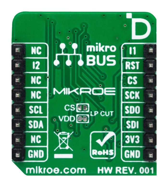 MIKROELEKTRONIKA MIKROE-6040 Add-On Board, 6DOF IMU 16 Click, MikroE mikroBUS Compatible Development Boards