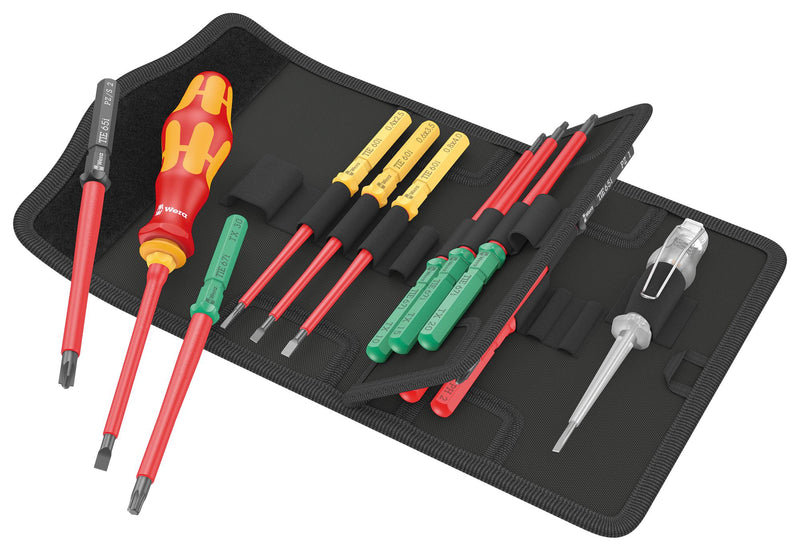 WERA K K VDE 16 UNIVERSAL 1 TIE Screwdriver Set, VDE, Phillips/Pozidriv/Slotted/Torx/Hook and Loop Fastener Strip, 16 Piece