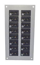 LABFACILITY IM-J-FF + FMP-16 Thermocouple Connector, 75 x 145mm Panel, Miniature, J, Socket, 16Way, Black, IEC, Fascia Mount