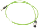 METZ CONNECT 142M2X12010 Sensor Cable, X-Code, Cat6a, M12 Plug, M12 Receptacle, 8 Positions, 1 m, 3.28 ft