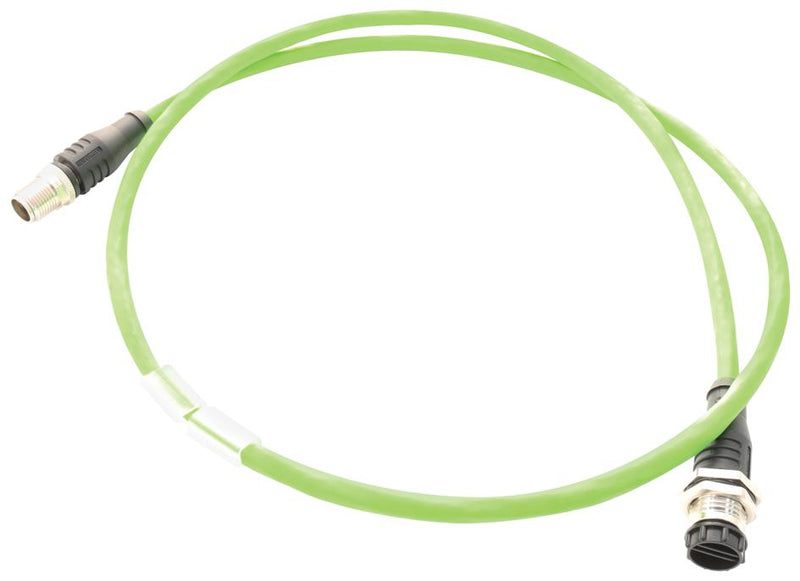 METZ CONNECT 142M2X12010 Sensor Cable, X-Code, Cat6a, M12 Plug, M12 Receptacle, 8 Positions, 1 m, 3.28 ft