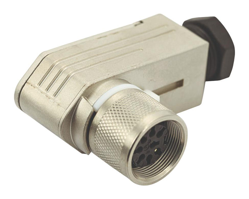 AMPHENOL SINE/TUCHEL C09131F0121012 Circular Connector, C091D Series, Right Angle Cable Receptacle, 12 Contacts, Solder Socket