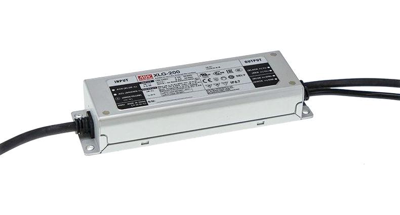 MEAN WELL XLG-200-H-A LED Driver, LED Lighting, 200 W, 56 VDC, 3.5 A, Constant Current, Constant Voltage, 100 V