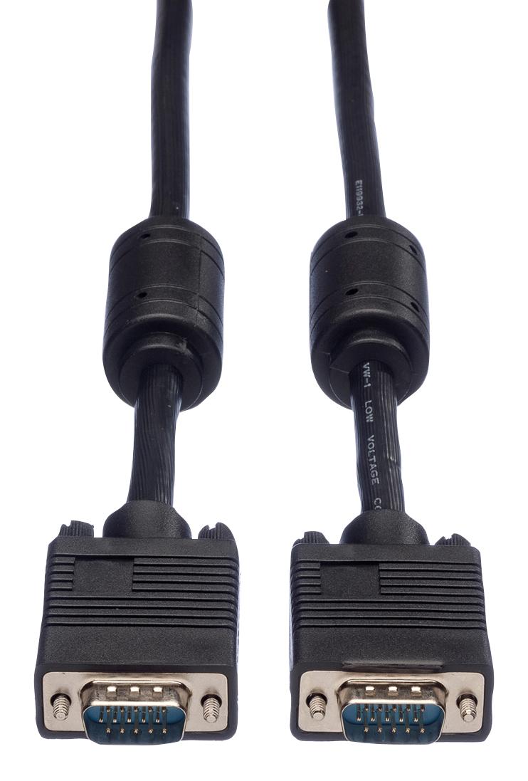 ROLINE 11.04.5660 Computer Cable, D Subminiature H/D Plug, VGA, 15 Way, D Subminiature H/D Plug, VGA, 15 Way, 33 ft