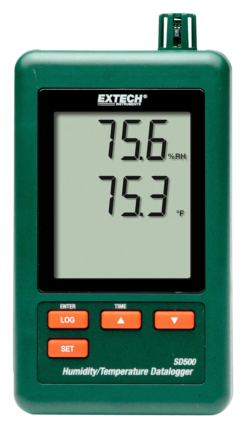 EXTECH INSTRUMENTS SD500 Data Logger, Temperature & Humidity, 1 Channel, SD Card, LCD