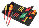 WERA 05006611001 Screwdriver Set, VDE, Blade Holding Handle/Phillips/Pozidrive/Torx/Slotted, Fastener Strip, 17Pieces