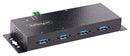 STARTECH 5G4AINDNP-USB-A-HUB Hub, 4-Port Industrial USB 3.0 5Gbps Hub, Rugged USB-A Expansion Hub, Mountable