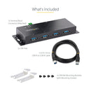 STARTECH 5G4AINDNP-USB-A-HUB Hub, 4-Port Industrial USB 3.0 5Gbps Hub, Rugged USB-A Expansion Hub, Mountable