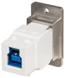 TUK KCUAB3PM USB Adapter, White, ABS, USB Type A Receptacle, USB Type B Receptacle, USB 3.0