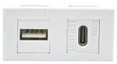 TUK K2UCUAWH Faceplate, Dual Multimedia Module, Modular Faceplates, 1