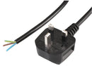 PRO ELEC PEL01284 UK PLUG TO OPEN END 075MM BLACK 1M