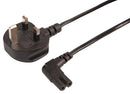 PRO ELEC PELB2122 LEAD 13A PLUG TO C7 RA BLACK 1M