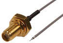 SIRETTA ASMH010XD113S11 RF / Coaxial Cable Assembly, 6GHz Frequency, 3.9 ", 100 mm, 1.13mm, SMA Bulkhead Jack, Free End