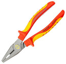 CK TOOLS T39072A 200-RND Combination Pliers, 2mm Hard/2.8mm Medium Hard/Above 4mm Soft Cutting, 210mm L, RedLine Series