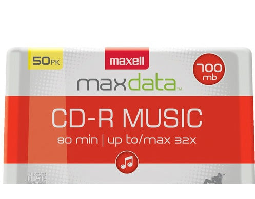 Maxell CD-R 80 32x Music Gold - for Audio Recording (Spindle Pack of 50)