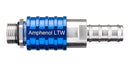 AMPHENOL LTW SQD08-SBEN-PAGM-BE001 Liquid Cooling Plug-Socket, 7/8"-14UNF, Stainless Steel, Blue, Valve, SnapQD Series
