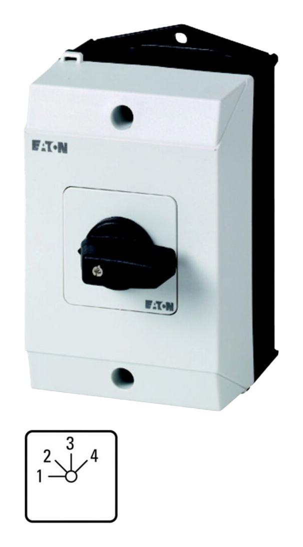 EATON MOELLER T0-4-8251/I1 Rotary Switch, Step, 4 Position, 2 Pole, 45 &deg;, 20 A, 690 V, T0 Series